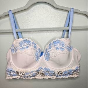 Adore Me white and blue bra 36C
